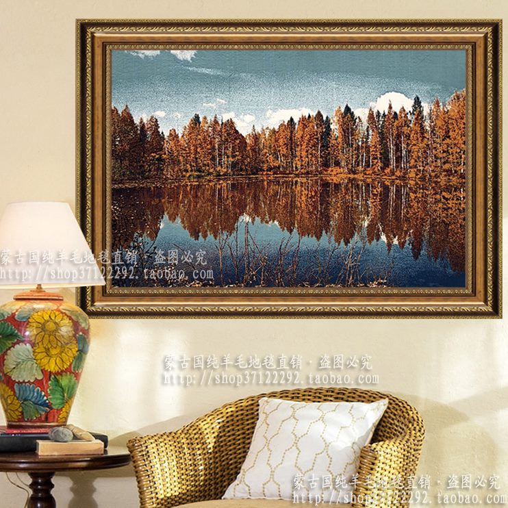 毯壁现代简约装饰画美式长方形卧室挂毯风景欧式客厅背景墙书房图片