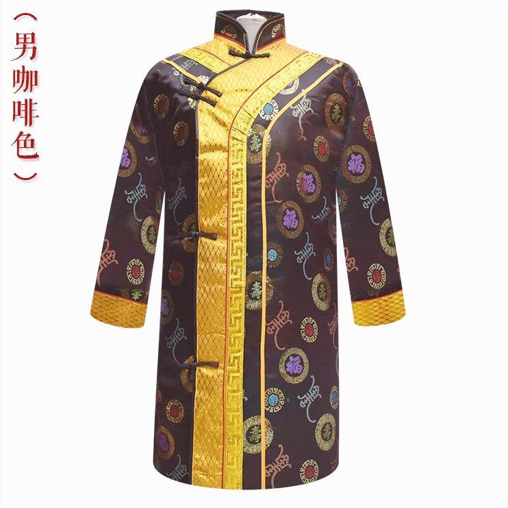 衣男女大衣死用品袍长冲全套寿家真丝衫袍子喜长老人殡葬士人棉棉