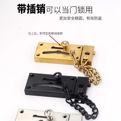 安全锁免打孔推拉门锁插销玻璃专用卫生间移卡扣浴室平固定扣厕所