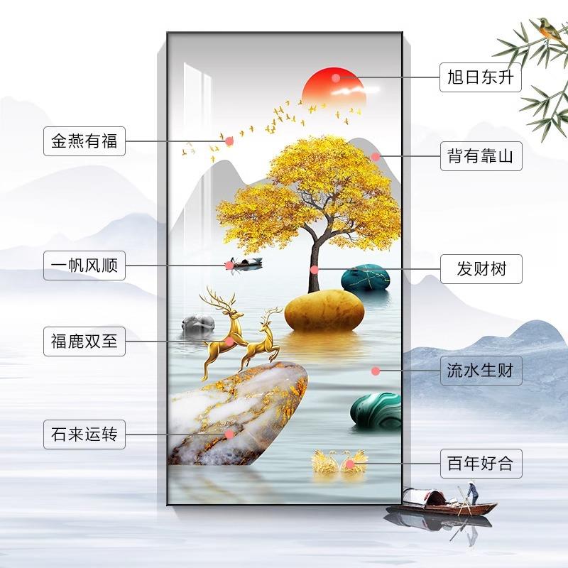 装福禄全玄关饰画入户正对门客双厅挂LYHM-928画走廊过道尽壁画头