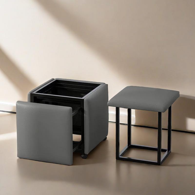 现代客纳JJP厅多功能组合凳收五一茶几凳合橙皮现软包简约代设计