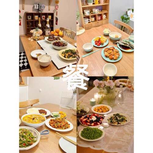 实木餐桌岛一台体家用餐边柜餐桌一体原木椅抽组合VWE带屉吃饭桌
