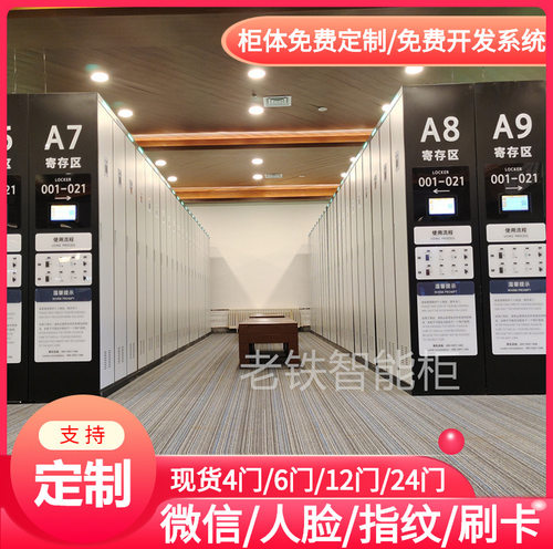 人脸识别智能储物柜/电子共享寄存柜/地高铁站图书馆预约收费存包