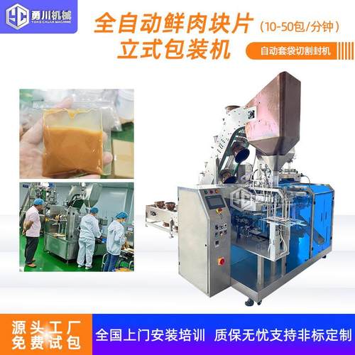 液体自动计量酱料打包机 鲜肉片鱼泥肉泥给袋包装机 虾滑墨分装机