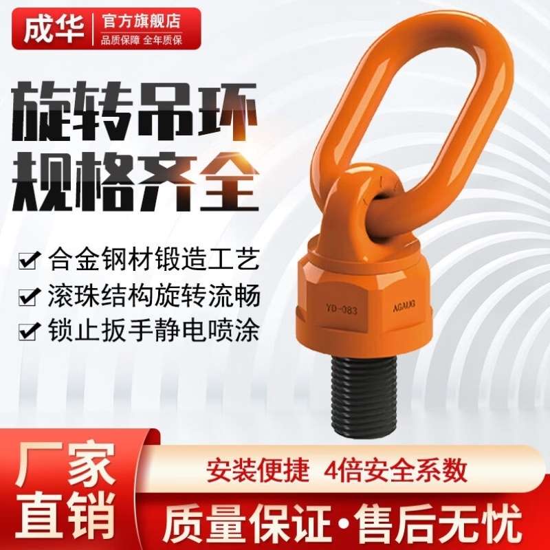 成华巨力万向旋转吊环M8q-M100G80侧拉眼型重力旋转吊耳吊点模具3