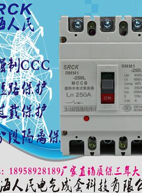 人民电气塑壳断路器RMM1100A 250A 400A 630A过载短路保护空开
