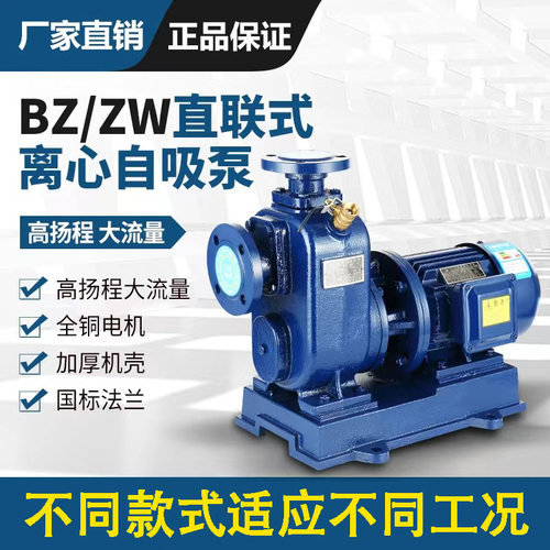 BZ自吸泵管道自吸泵离心式水泵高扬程大流量抽水泵三相循环泵380V