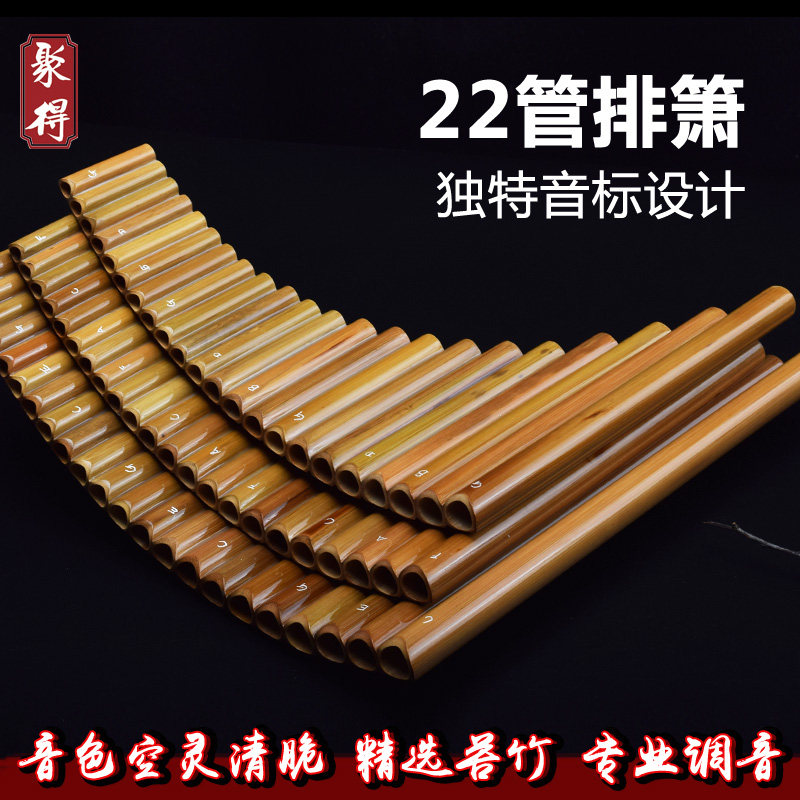 苦竹排箫乐器C专业22管初学儿童CF成人G调排笛演奏学生排萧竖吹潇