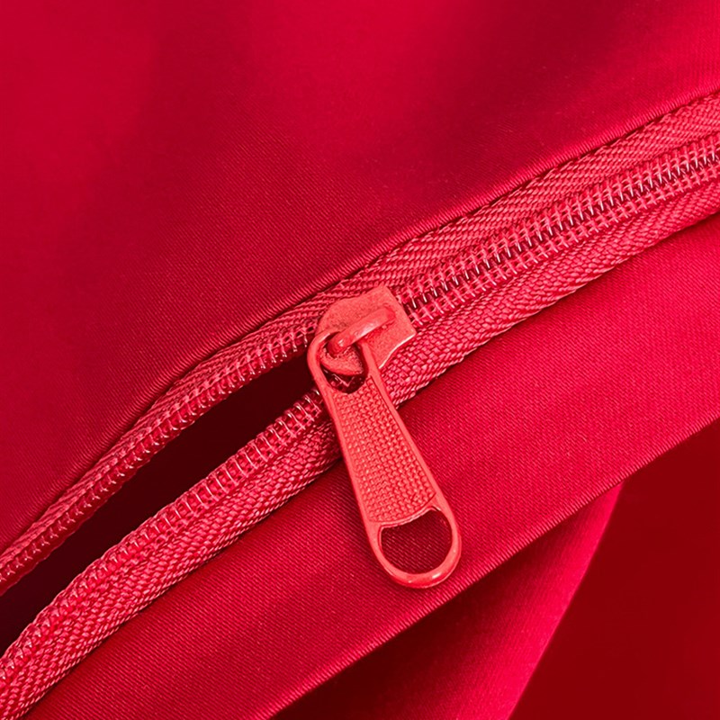 高级感大红色结婚喜被四件套水洗棉刺绣婚庆被套床单婚嫁床上用品