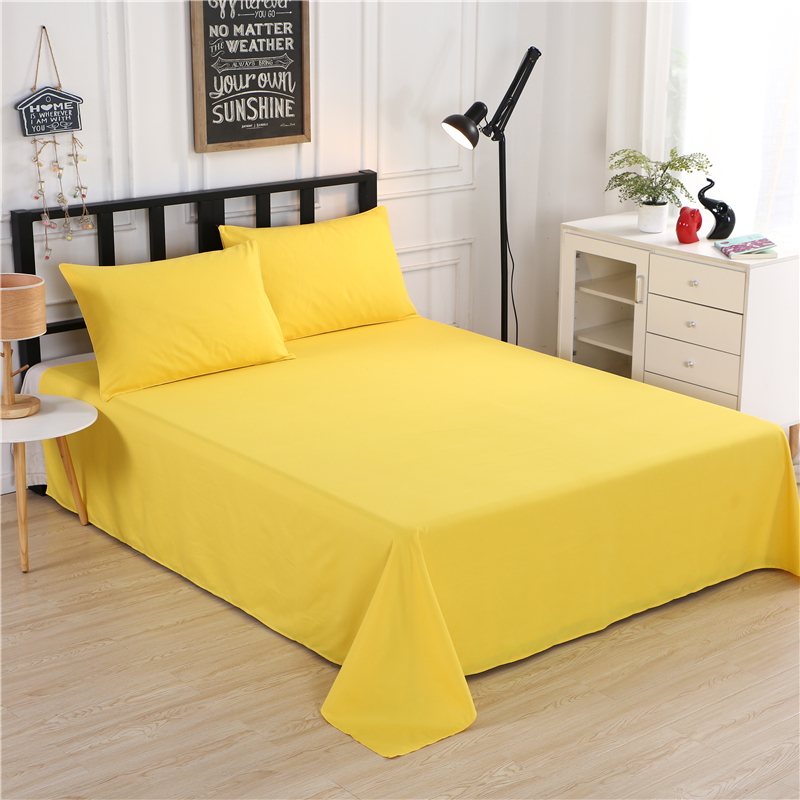 简约纯色床单1.5/1.8m酒店单双人单件磨毛布料民宿床上用品加厚