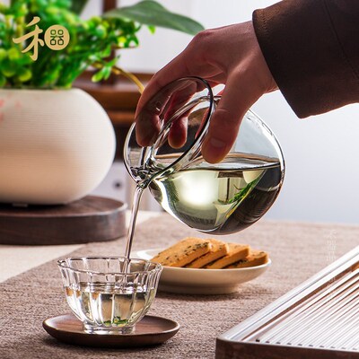 禾器圆满公道杯玻璃手抓无耳茶杯单个和器功夫茶具日式分茶器