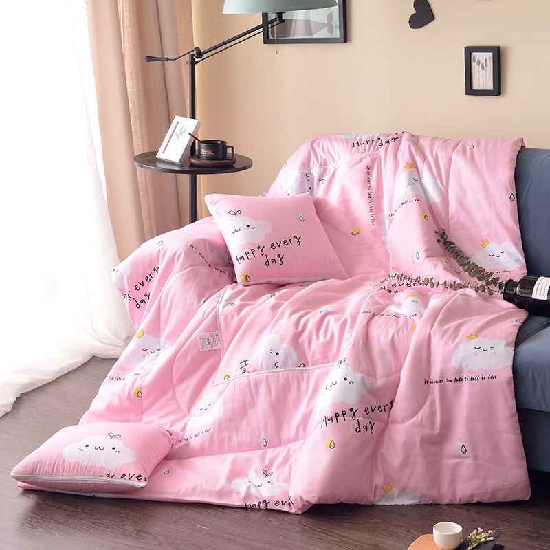 二合一抱枕被纯棉全棉布幼儿园宝宝儿童卡通两用靠垫被宿舍小被子