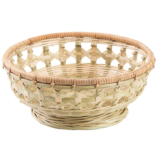 竹编篮馒头筐果篮藤编馍筐家用手工制品编织托盘收纳筐竹篓碗簸箕