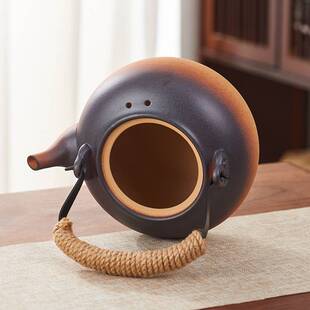 岳恒可明火烧水壶陶瓷原矿提梁壶家用耐高温煮茶壶围炉煮茶套装