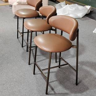 意式 极实木酒吧简椅白家蜡木布艺简庭吧台椅酒店2452HC前台现代约