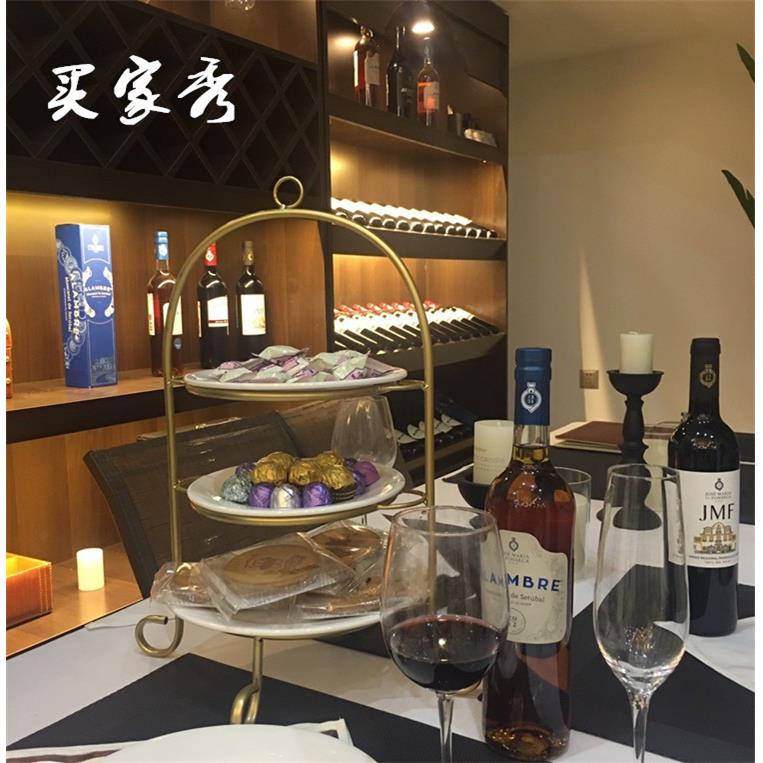 欧式水蛋糕托盘展示架午下果茶点心茶歇冷餐铁艺AL654459三层甜品