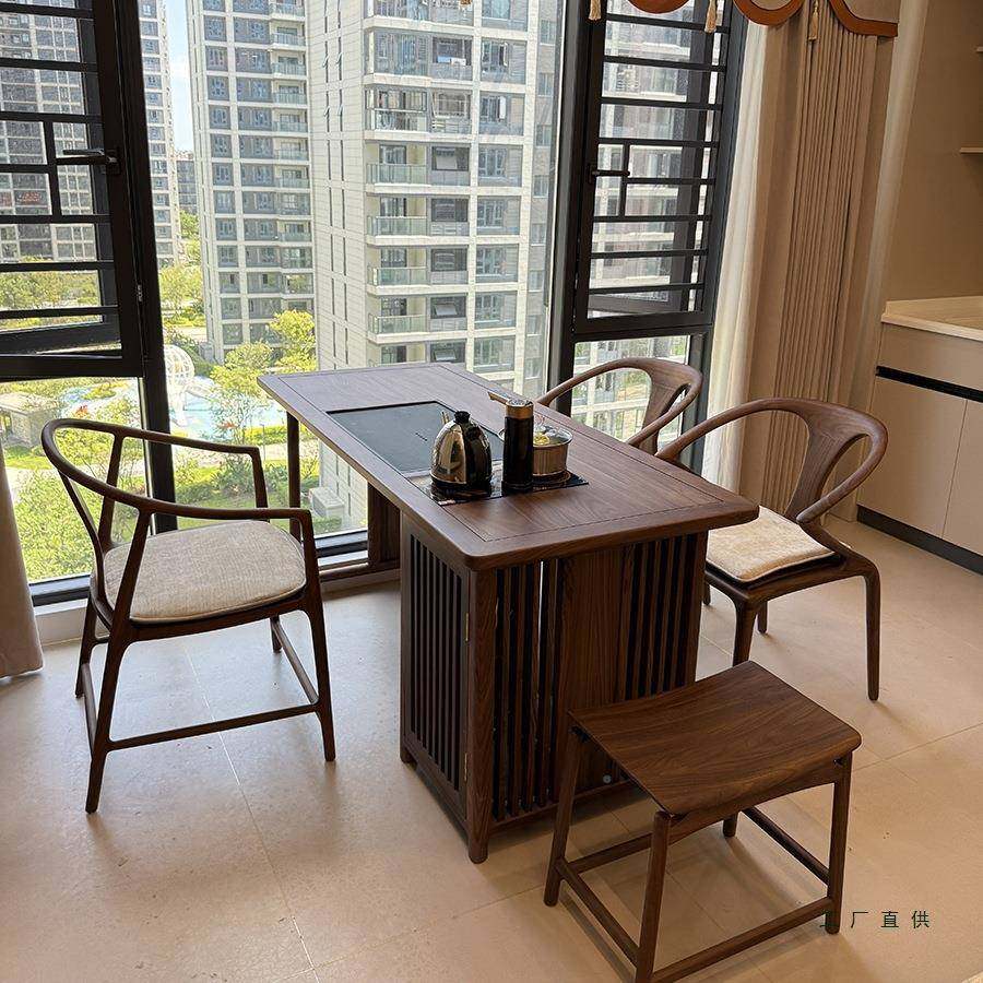 中式北黑胡桃新木阳台茶桌美椅组合家用简IDA约小户型实木夫泡茶,商业/办公家具,茶台/茶桌,淘宝优惠券,粉丝福利购,淘宝优惠卷