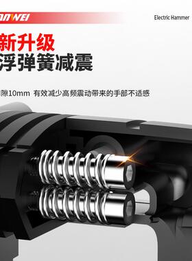 无刷锂电电锤28T业混凝土击方柄工YIU两用电冲镐电充电式电钻锤