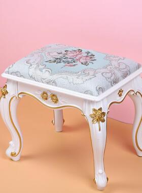 7K式欧式凳仿PCO实木妆台化妆凳白色卧室现代简约美美梳甲凳家用