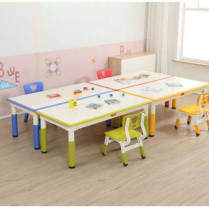 育才幼儿园桌子儿童桌椅套装宝宝写字可升降课桌小朋友长方玩具桌