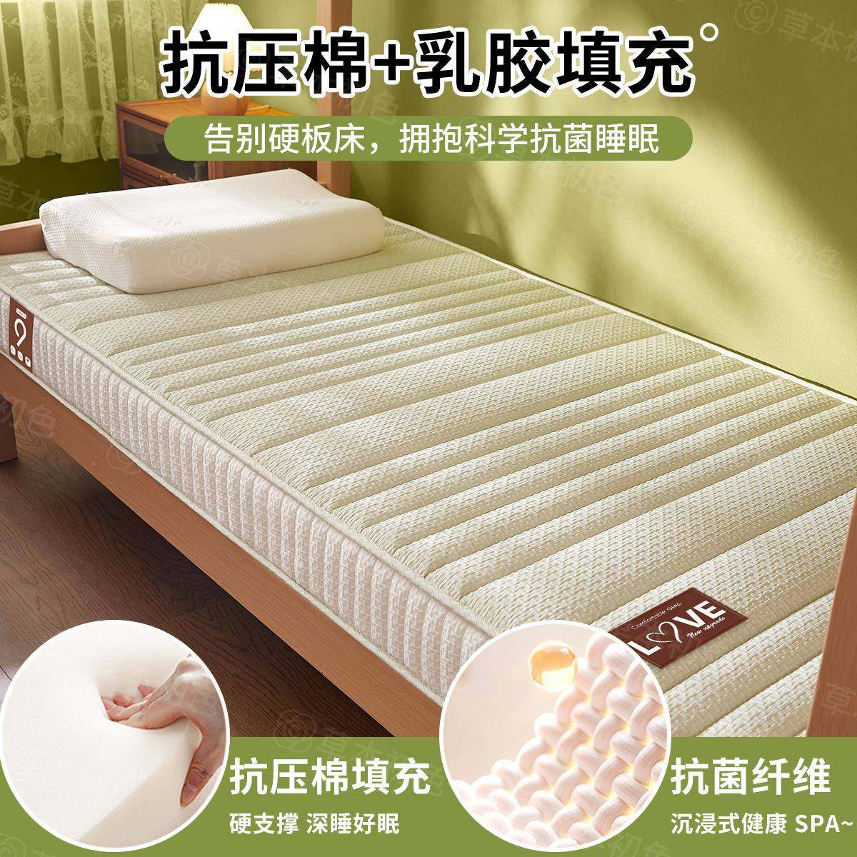 2胶025新款学生乳床DZF5520垫租软垫房宿单舍双人寝室加厚床褥垫