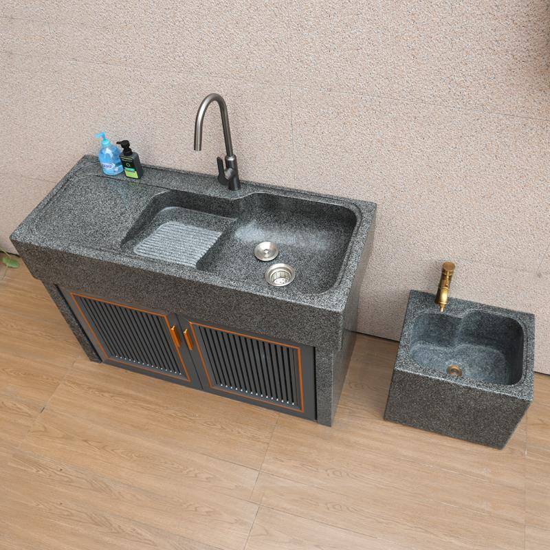 l大石材洗衣池带搓板一体庭院水591池台盆家理用阳户台水l槽外石
