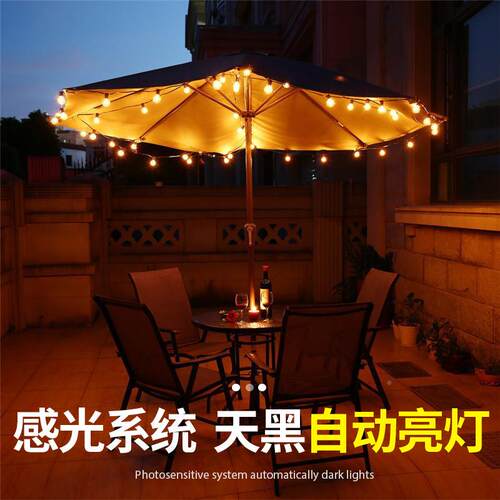 太阳能灯泡户外水庭灯家用阳台花园小灯露营氛太阳能户围院L夜ED