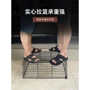 衣柜拉篮抽屉式抽拉篮拉篮缩裤架家伸ZNLL09用衣帽间内置收纳藤篮