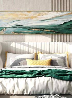 繁现野代轻奢星风格卧室装饰画绿绿色抽象QX202103油画墙画床头客