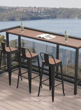 水休闲阳MS-2261台桌长条靠窗长户外吧台露天桌椅组合庭院防防晒高脚桌子