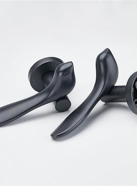 黑色门锁7255配门置室内卧室L6-108-H门间锁静音型家用房木门锁通