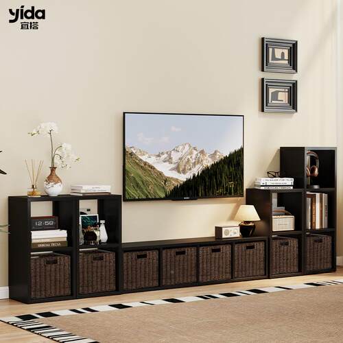 家居电视家柜户型中古风具客厅家用铁艺CDSA小收纳柜储物一体组合