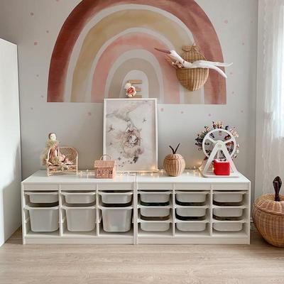 TFN柜W8儿童收纳柜书架书地柜落实木宝玩具电视子储物收纳宝架