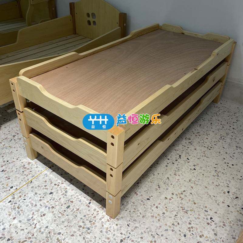 幼儿园休息木质叠叠床午睡小床儿童加厚加厚午休床早教扶手木板床