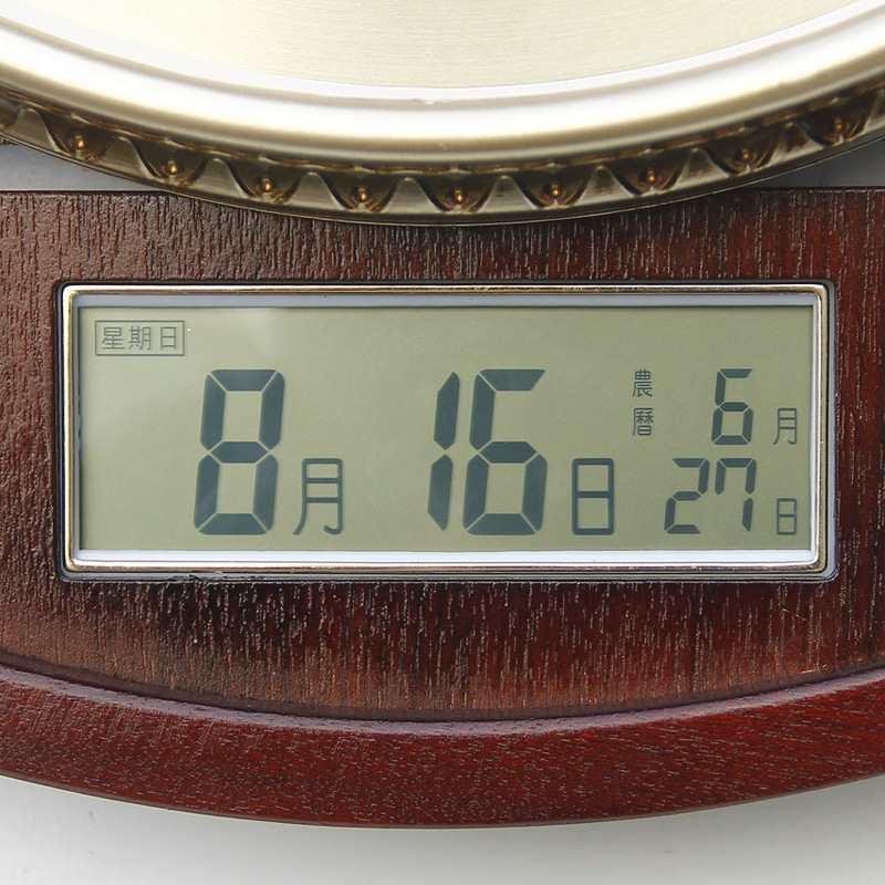 新中式木钟静音客挂厅F8755978装饰家时钟大气万年历挂表实电波用