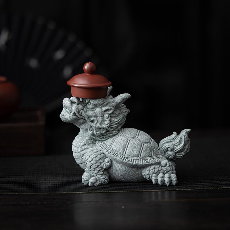 国具砂石龙青龟风茶宠摆件家居客厅PJL鱼缸造景寿龟沉水装饰品茶