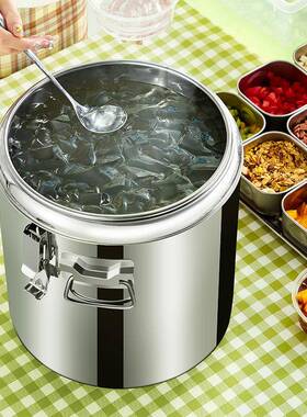 保温桶商用摆超摊大容不冰锈钢冰粉长保量冷FUY冰桶凉粉装块秦之