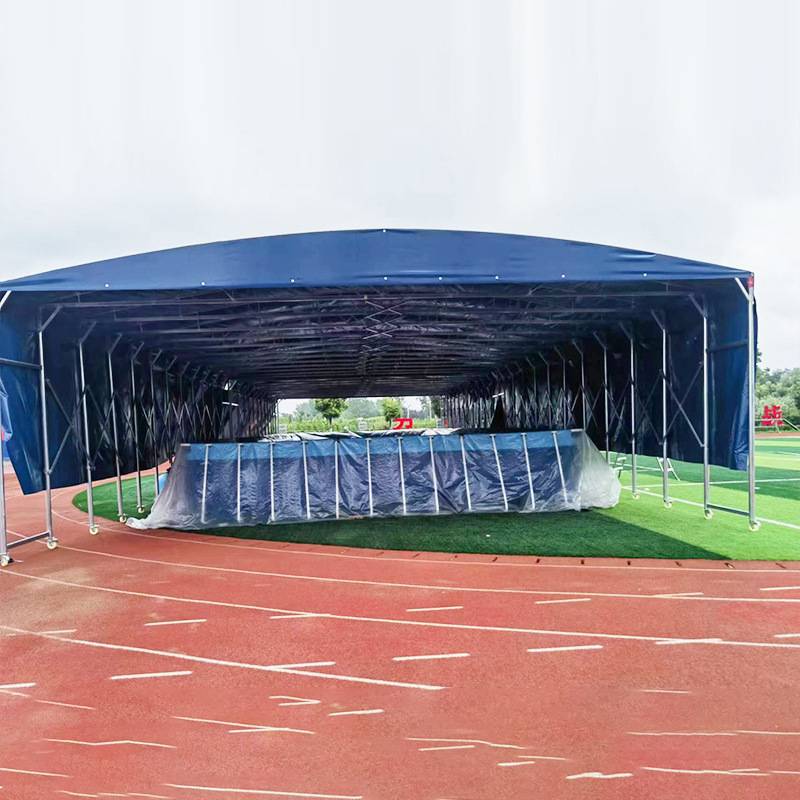 户外雨棚遮阳棚户外活动仓库篮球场大排档遮阳防晒防雨移动推拉棚