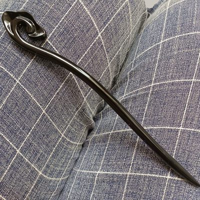 黑簪 免费刻字中国风 云发簪日常牛角盘发祥 水汉服配饰天然古风