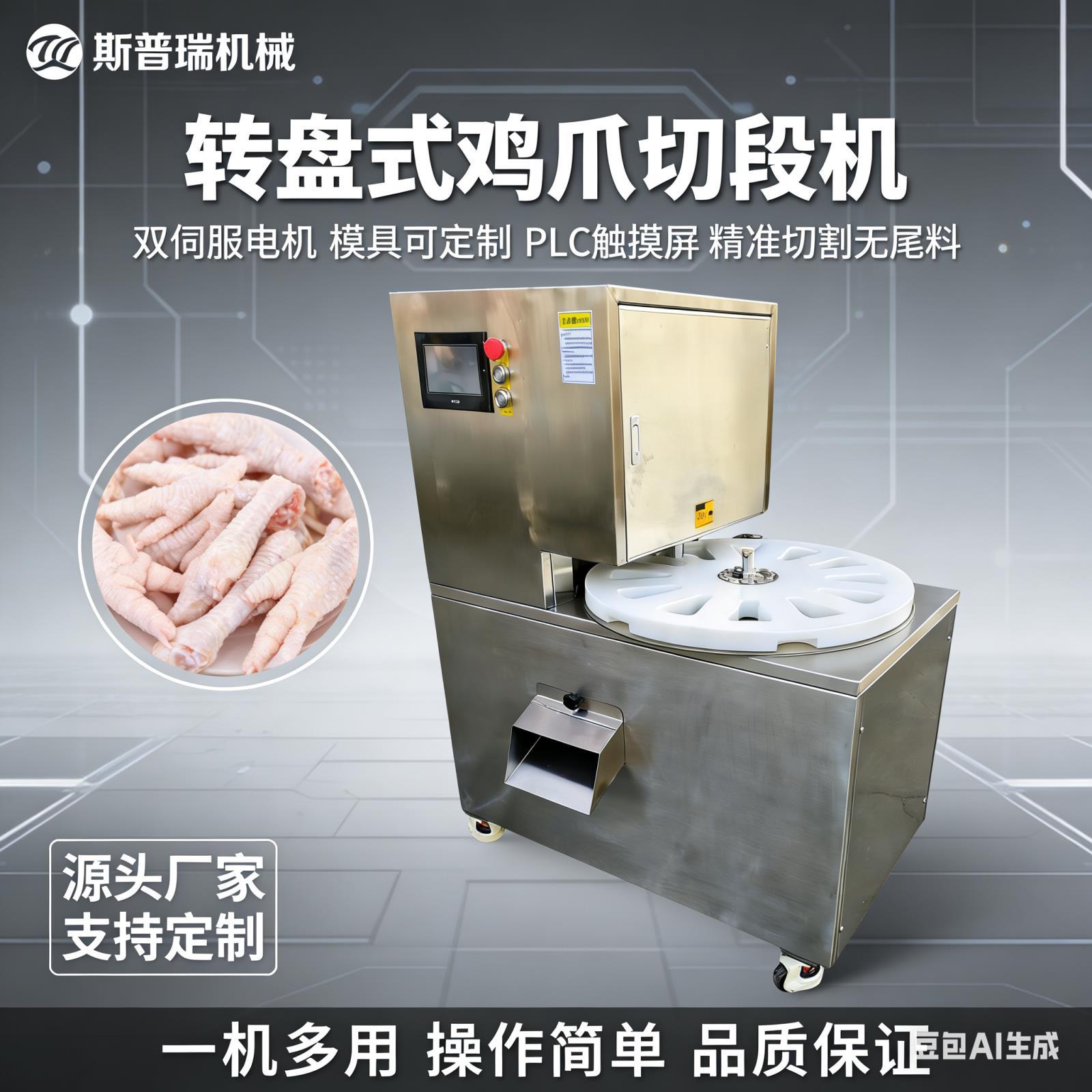 冻鲜盘式不锈钢转盘式鸡脖鸡腿鸭脖商用电动全自动转盘琵琶切块