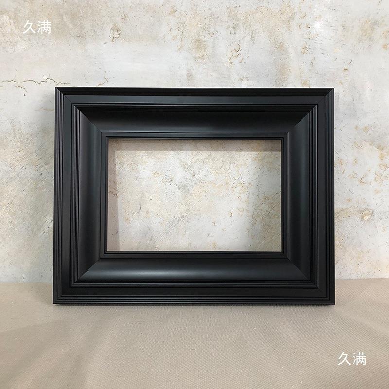 纯实木宽边厘tj#%lznl米油框画油8画外框装裱4K水彩素描油美式画