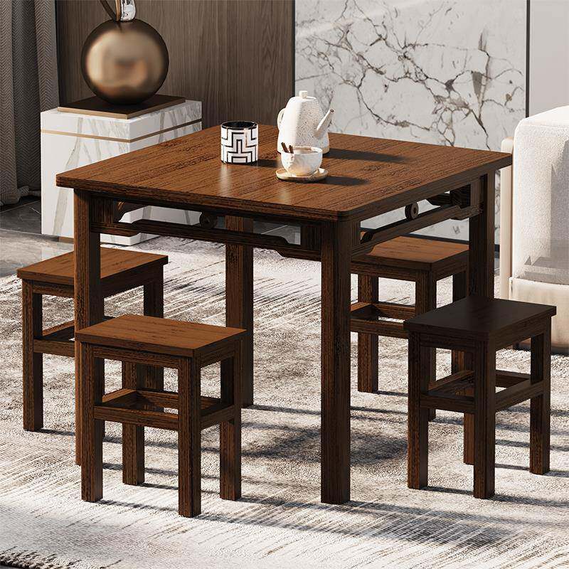 8四方桌客厅吃饭桌习桌家用小方小户型实木桌茶学桌607080楠竹正