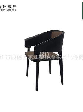 意式极转简餐椅家AVH用手轻奢现代旋靠背扶书椅子设计师款桌凳子