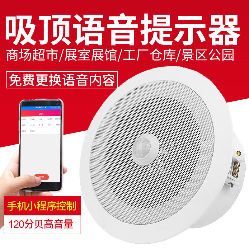 红外人体感应语音提示器防盗报警器商店地铁火车店门吸顶大喇叭