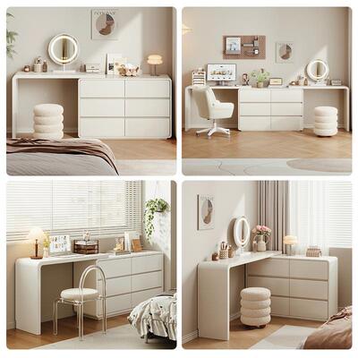 实木25梳妆台斗FQU柜一体代卧室简约20新现款床尾柜化妆桌书桌一