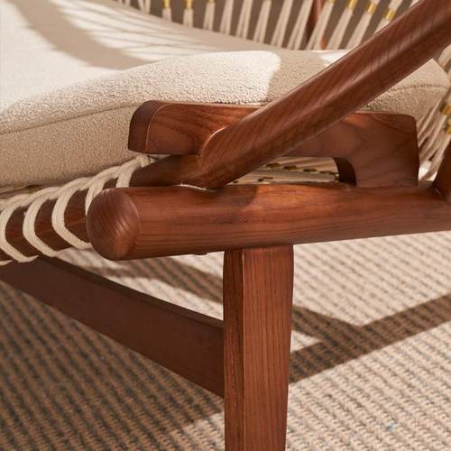 舒简约现代手工编制网雀椅适庭院椅白蜡木家用孔雀椅01阳台靠椅新