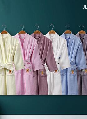 棉VEH酒店浴袍浴秋冬季加厚加长款亲子服毛巾料睡袍情侣纯吸水和