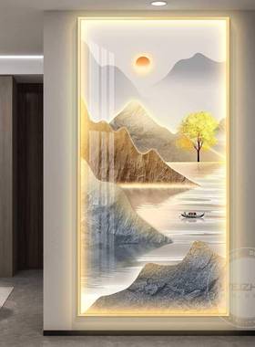 led代带入灯户关装饰玄画走廊过道挂画壁画简约现山水画LEMY-0924