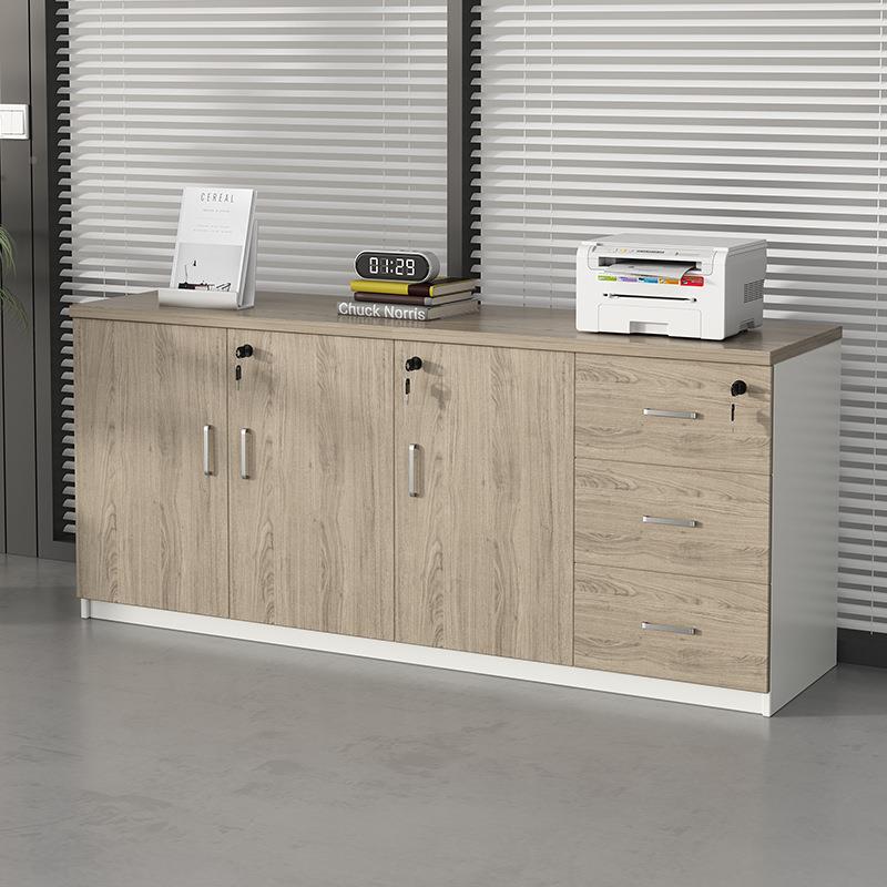 隔文件办公柜矮柜落式储物柜木质断柜胡桃系列子长地条收纳柜地柜