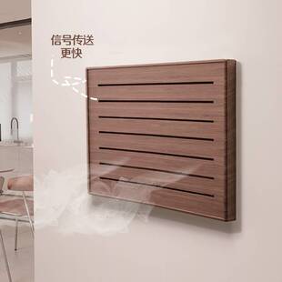 ?黑胡桃实木弱电箱遮挡装饰盖板电表箱画多媒体网线盒遮挡箱免打